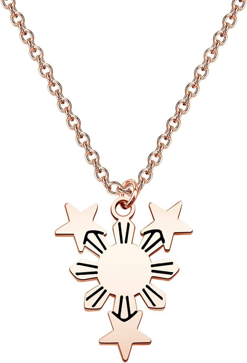 MYOSPARK Philippines Sun Necklace - Star Necklace Philippine Pride Jewelry Gift For Filipino - Image 1